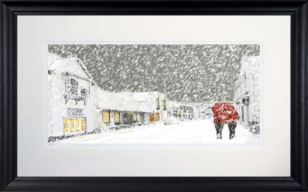 Co Down - Snowy Day Crawfordsburn Frame Black Moulded 71X45