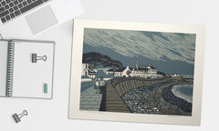 Linocut Print - Co Down South Promenade, Newcastle 2005