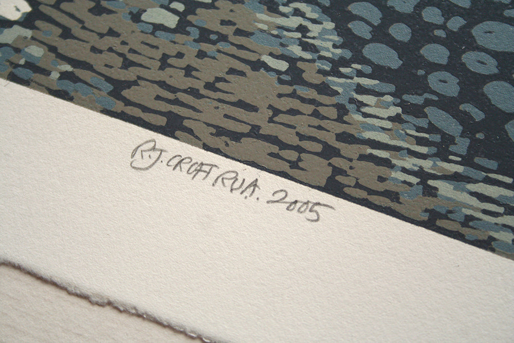 Linocut Print - Co Down South Promenade, Newcastle 2005