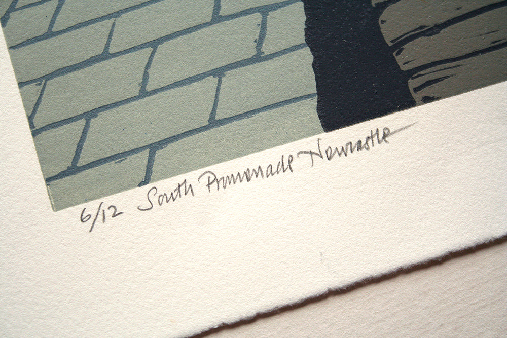 Linocut Print - Co Down South Promenade, Newcastle 2005