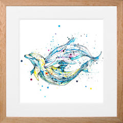 Print Ltd Edition Animals - Splash Light Oak Box Frame