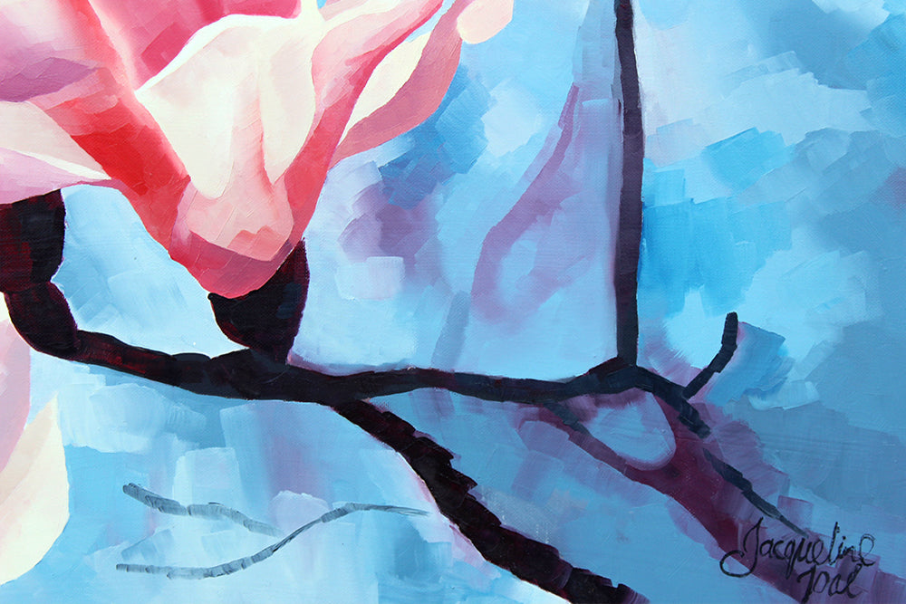 Spring Blossoms, Magnolia Flower Against The Sky