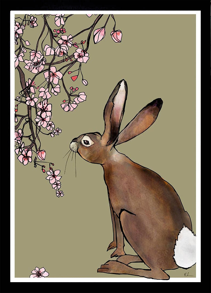 Spring Hare-33 x 55.5-Black Box Frame (No Mount)