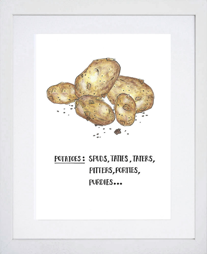 Food - Potatoes White Frame