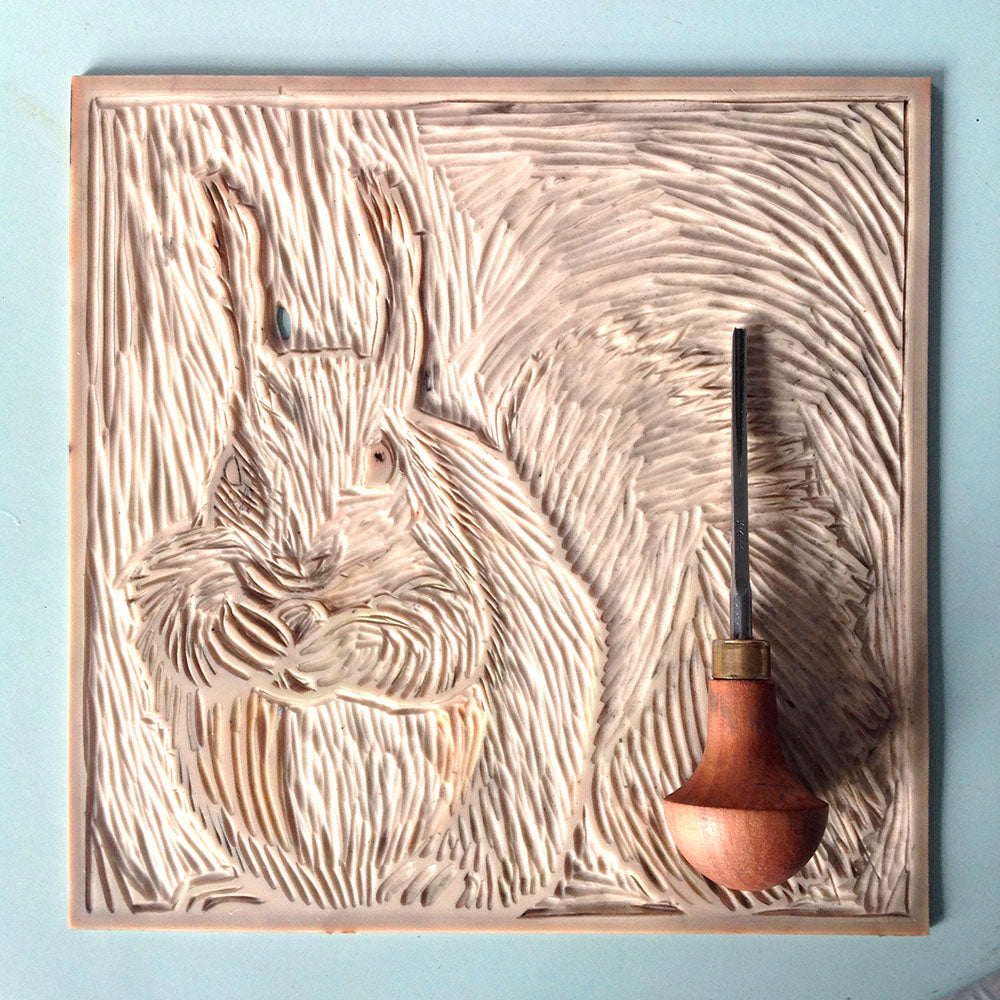 Lino Print - Red Squirrel