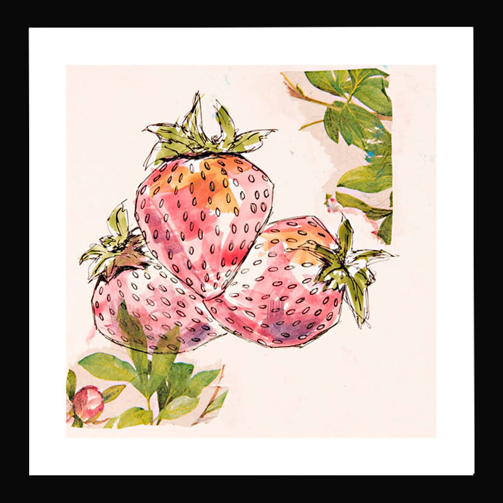 St Georges Market - Strawberries Framed