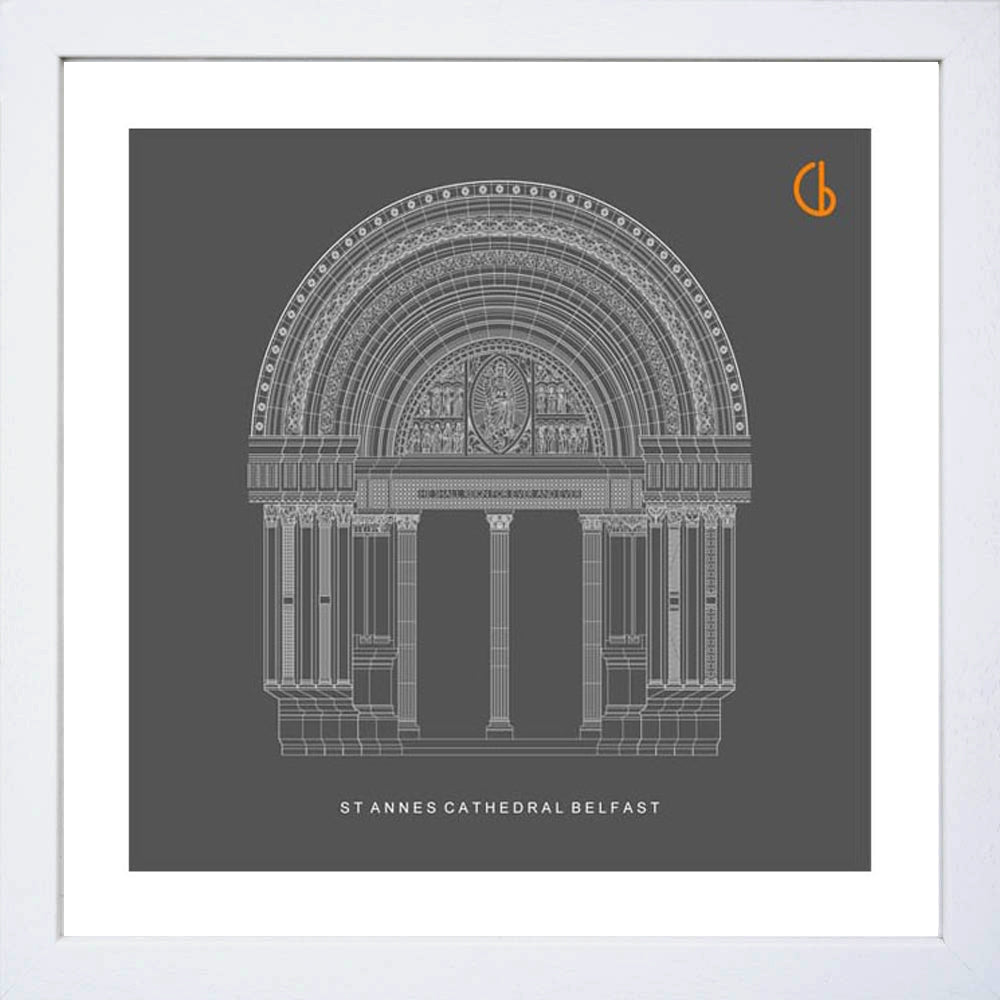 Belfast St Anne's Cathedral-15 x 15-Small Flat White Frame