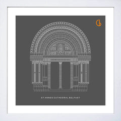 Belfast St Anne's Cathedral-15 x 15-Small Flat White Frame