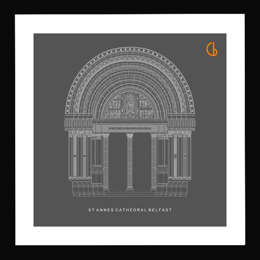 St Anne's Cathedral Belfast Black frame 29x29