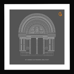 St Anne's Cathedral Belfast Black frame 29x29