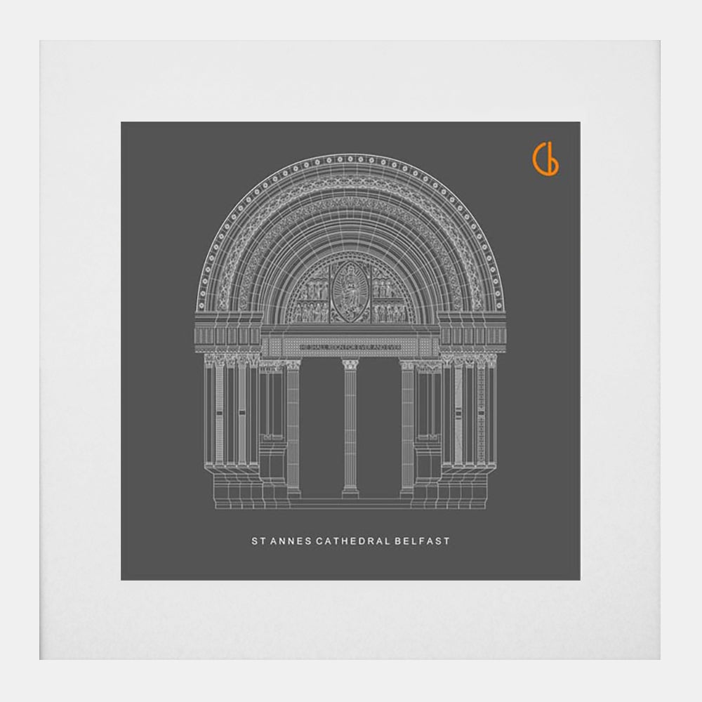 Belfast St Anne's Cathedral-29 x 29-White Box Frame
