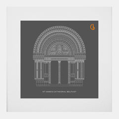 Belfast St Anne's Cathedral-29 x 29-White Box Frame