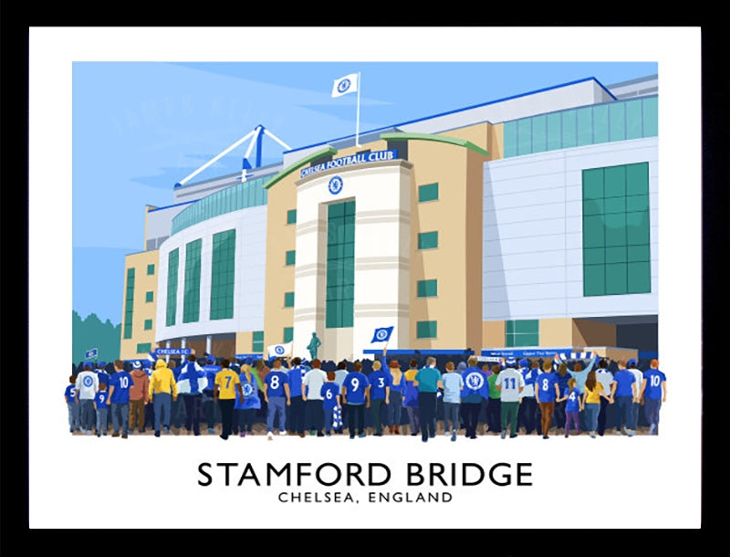 Sport - Football Stamford Bridge-40 x 30-Black Box Frame (No Mount)