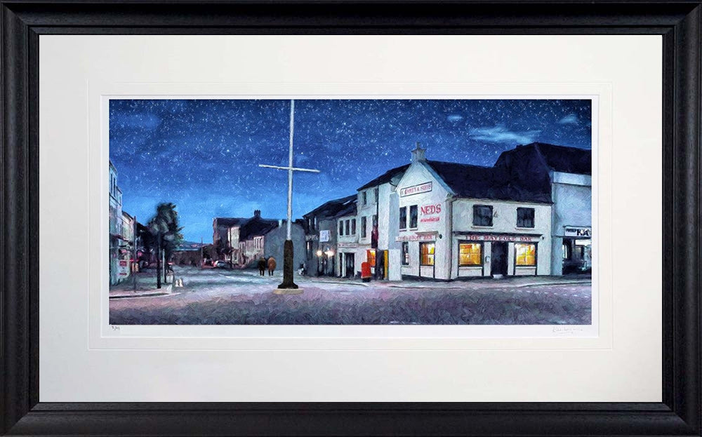 Co Down - Starry Night at Neds Holywood Frame Black Moulded 71X45