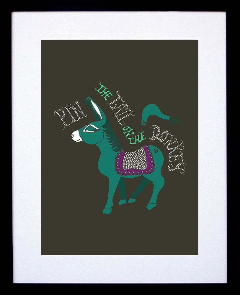Pin the Tail on the Donkey Framed