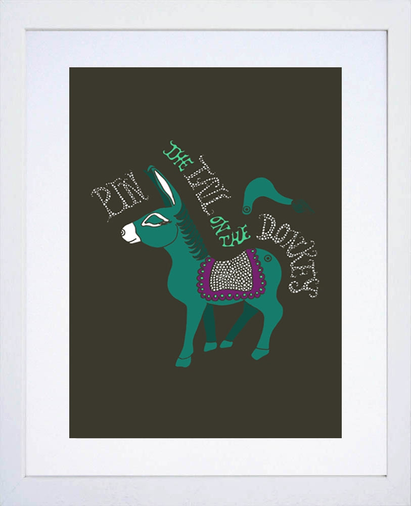 Pin the Tail on the Donkey White Frame