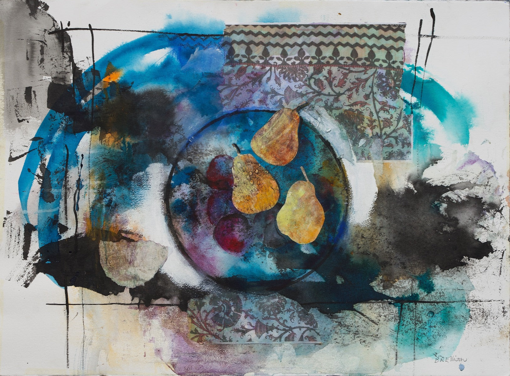 Still Life With Pears And Plums Unframed