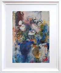 Print - Still Life With White Flowers Chunky White Frame