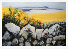 Print - Stone Wall And Beyond Towards Bloody Foreland Unframed