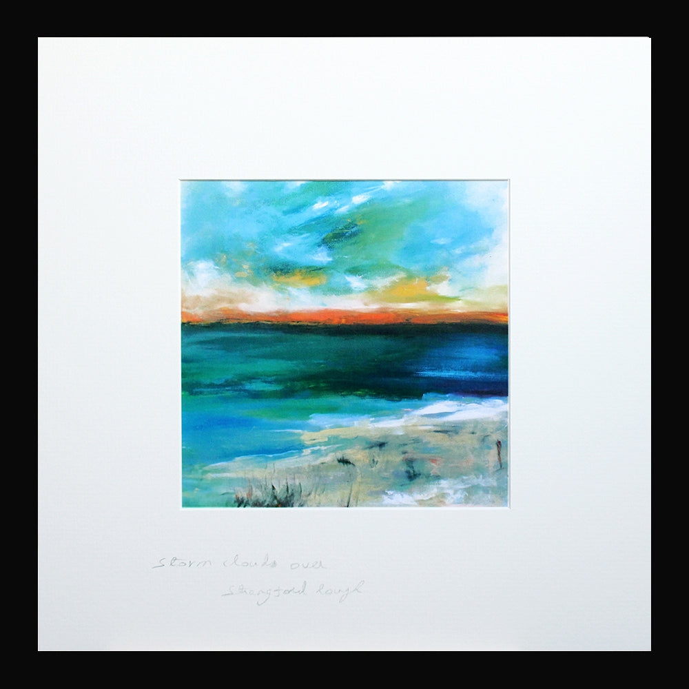 Print - Storm Clouds Over Strangford Lough Black Frame