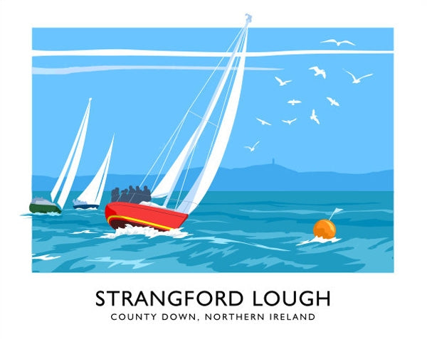 Co Down - Strangford Lough Sailing Unframed 40x30