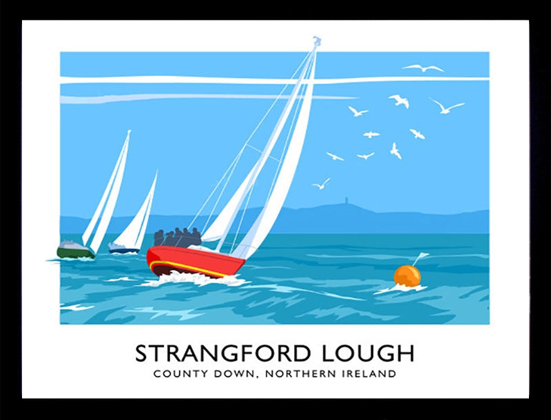 Co Down - Strangford Lough Sailing Frame Black 40x30 No Mount