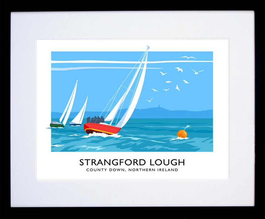 Co Down - Strangford Lough Sailing Frame Black 40x30 With Mount