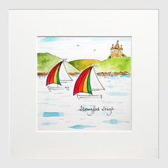 Strangford Lough Small Flat White Frame