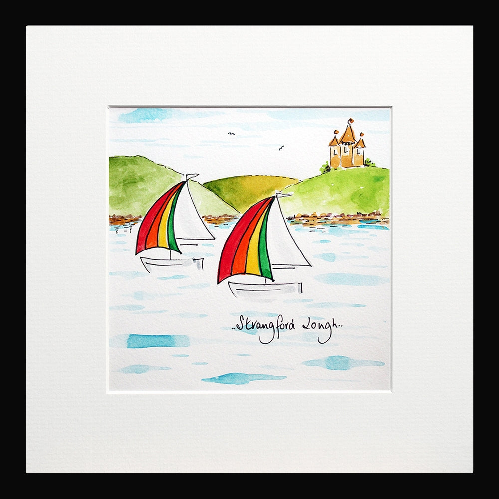 Strangford Lough Small Flat Black Frame