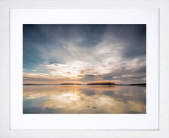 Strangford Lough Sunset Frame White
