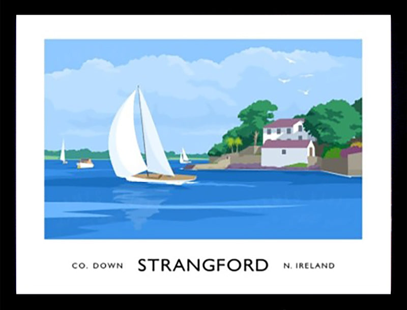Co Down - Strangford The Watchtower-70 x 50-Black Box Frame (No Mount)
