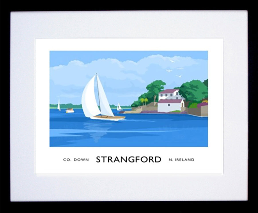 Co Down - Strangford The Watchtower-40 x 30-Black Box Frame (With Mount)