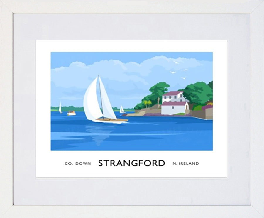 Co Down - Strangford The Watchtower-40 x 30-White Box Frame (With Mount)