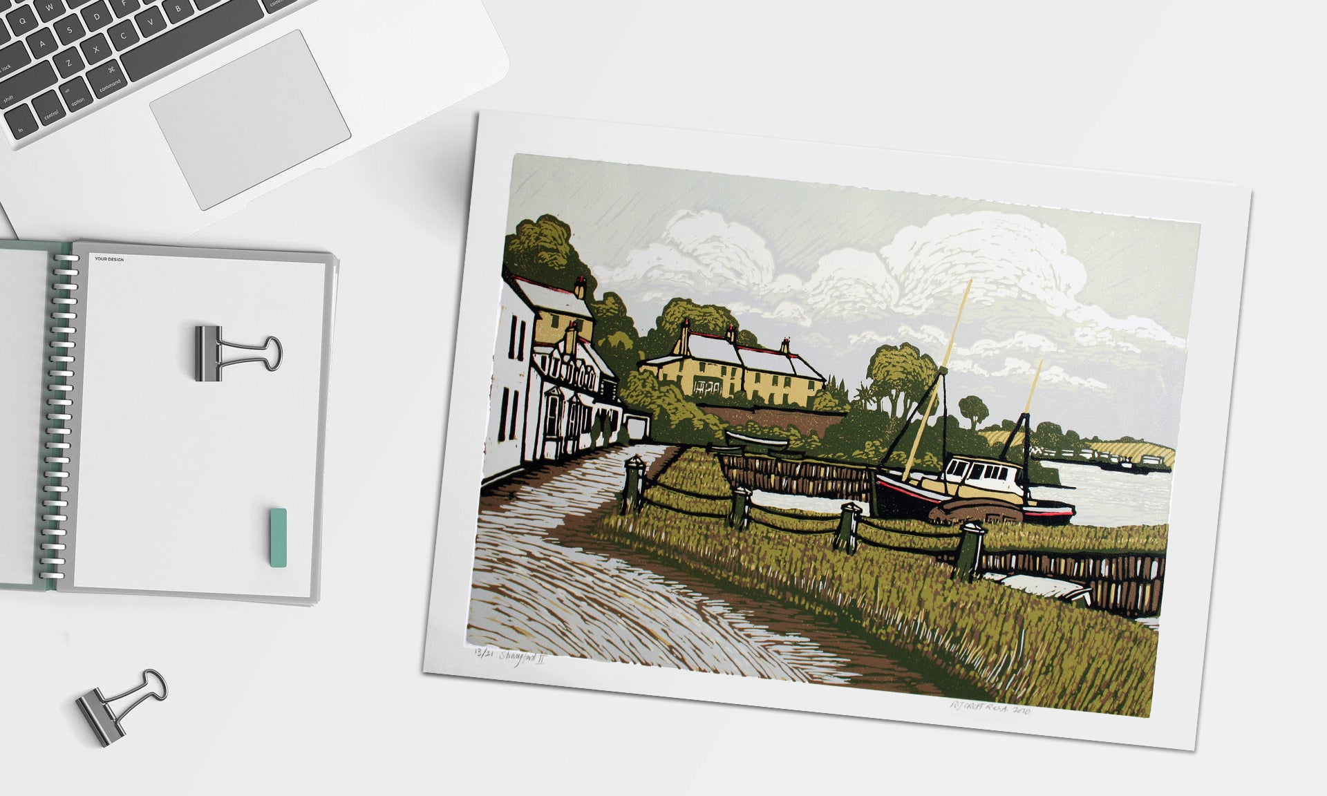 Linocut Print - Co Down Strangford Two