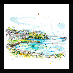 Print Open Edition Landscape - Strangford Village-30 x 30-Black Box Frame (No Mount)