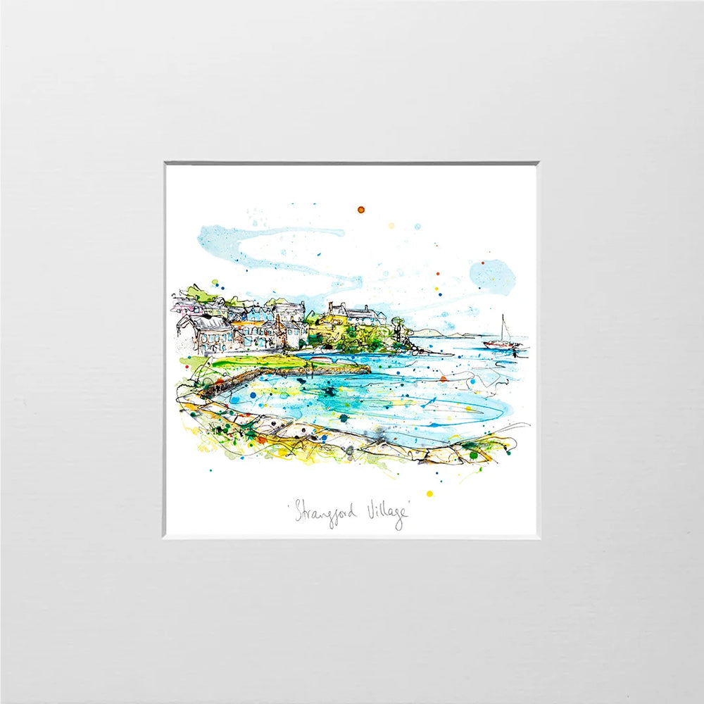 Print Open Edition Landscape - Strangford Village-12 x 12-Unframed