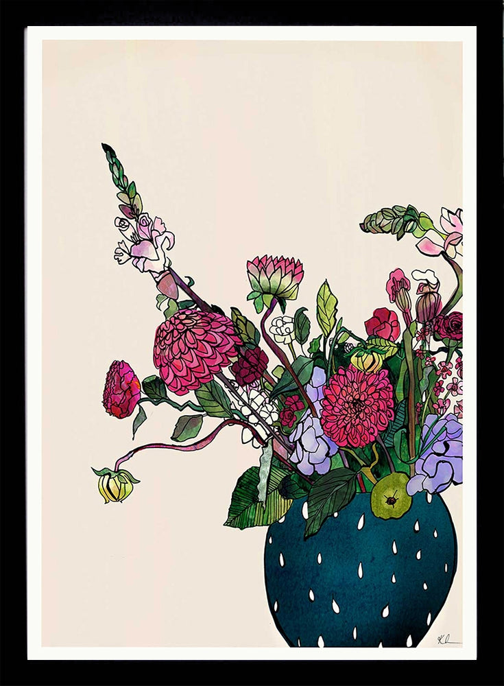 Summer Blooms Black Frame