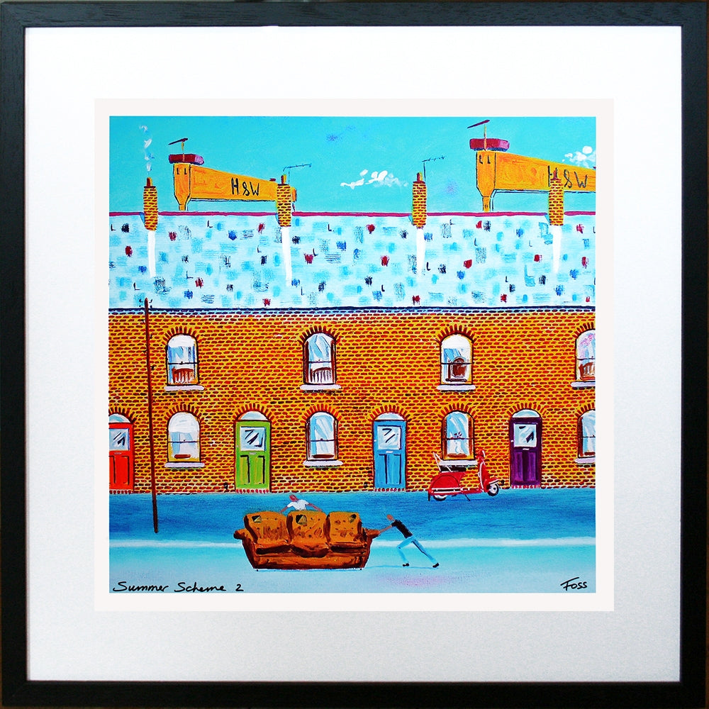 Print - Summer Scheme 2 40 x 40 Framed