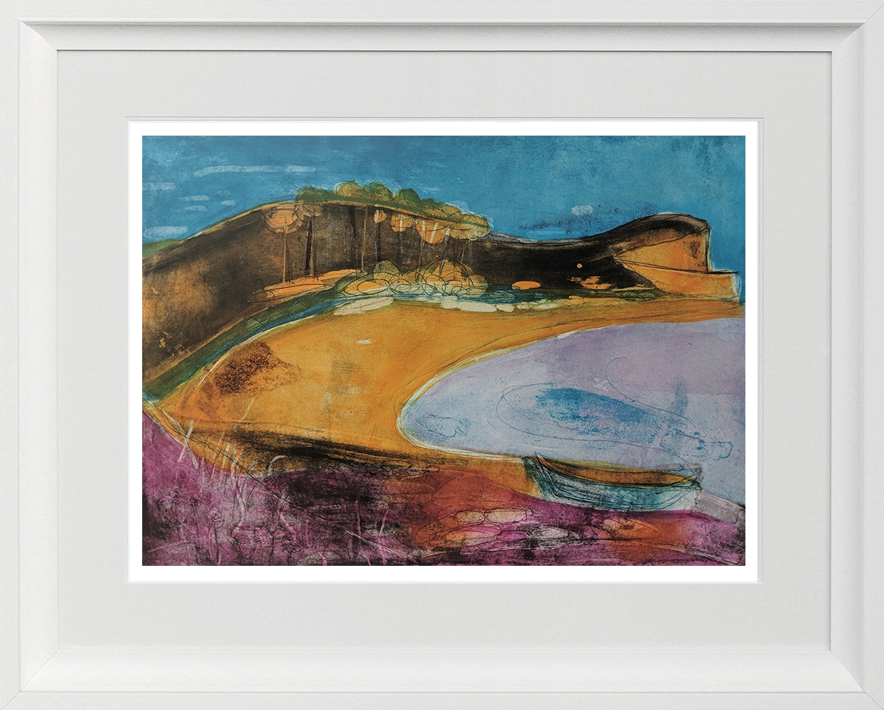 Summer Shoreline - Chunky White Frame