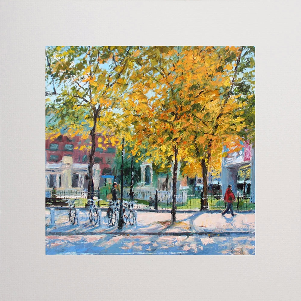 Sun Dappled Belfast Bikes 17.5 x 17.5 Unframed