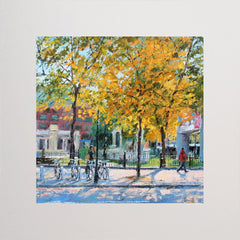 Sun Dappled Belfast Bikes 17.5 x 17.5 Unframed
