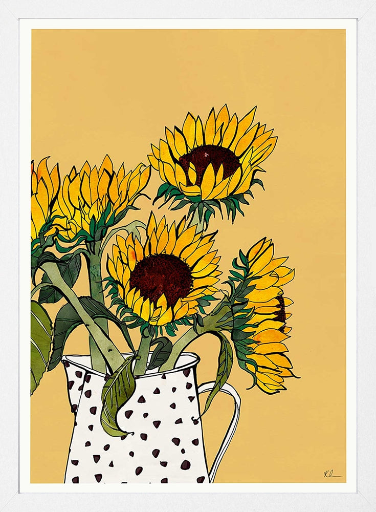 Sunflowers White Frame