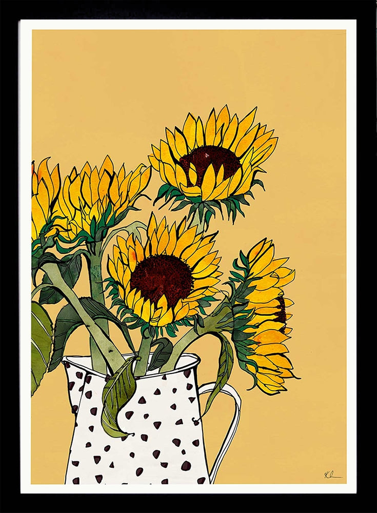 Sunflowers Black Frame