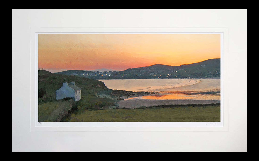 Co Donegal - Sunset on Tra Beag Strand Flat Black Frame