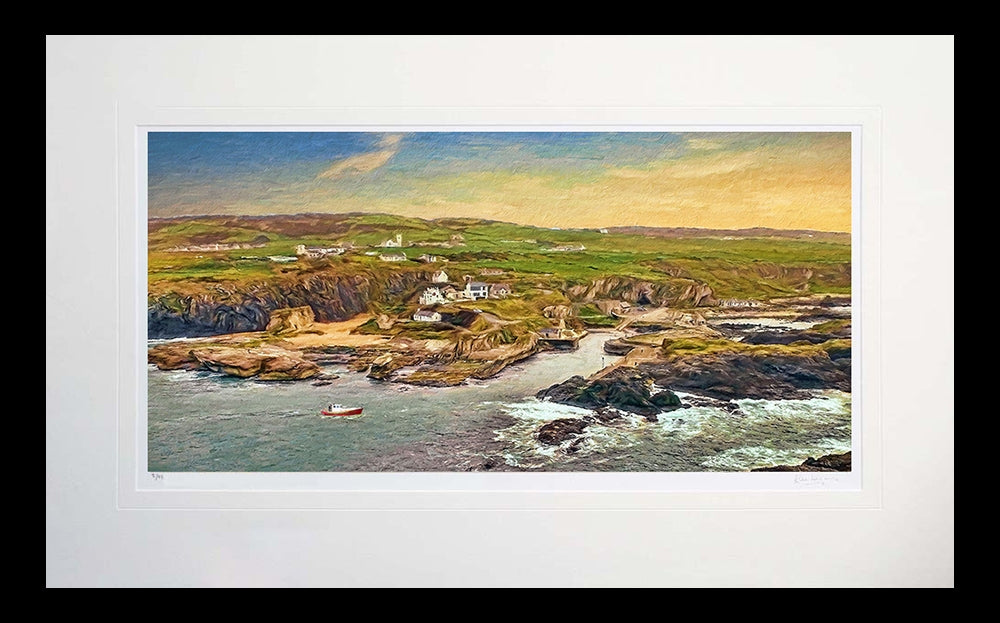 Co Antrim - Sunset Ballintoy-71 x 45-Flat Black Frame