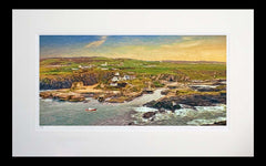 Co Antrim - Sunset Ballintoy-71 x 45-Flat Black Frame