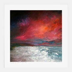 Print - Sunset Over Strand Beach - White Box Frame