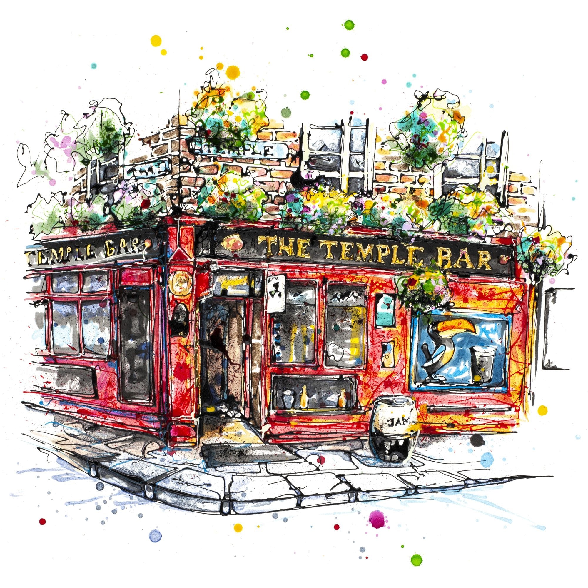 Print Open Edition Landscapes - Temple Bar Dublin-30 x 30-Unframed