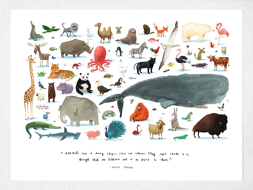 Books - The Animals White Box Frame - Not Dry Mounted