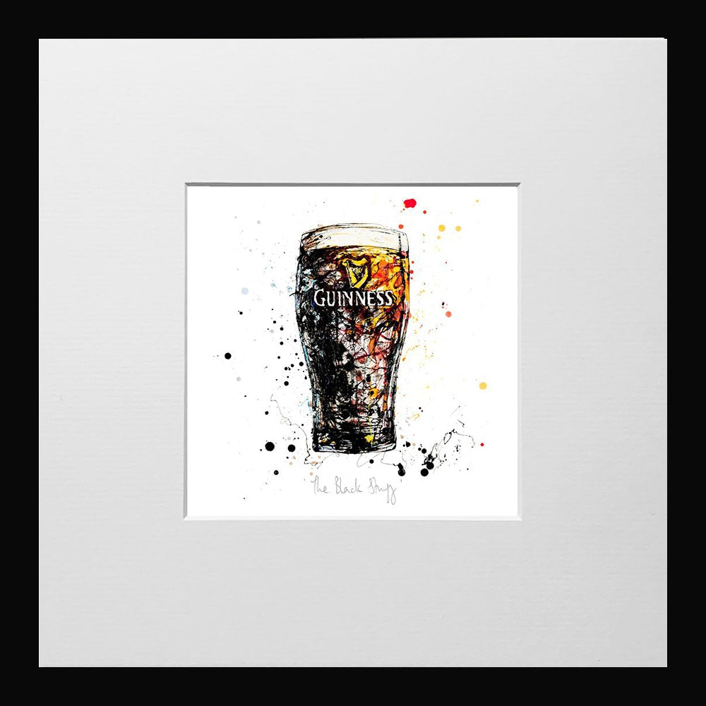 Print Open Edition Drinks - The Black Stuff-12 x 12-Small Flat Black Frame